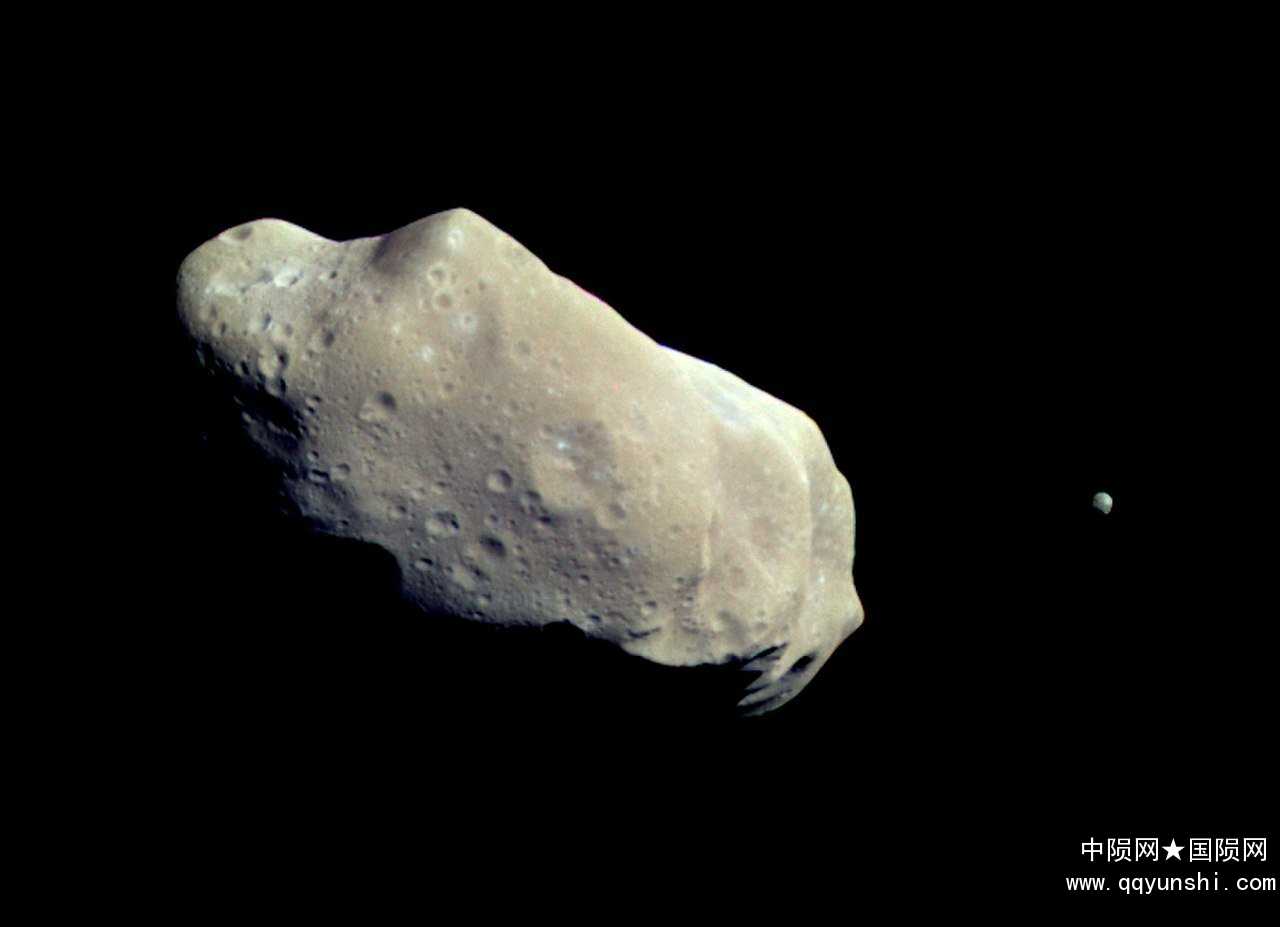 伽利略号1993年拍摄到艾女星与其卫星