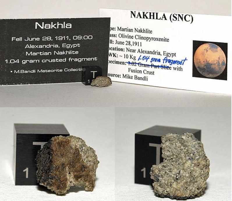 Nakhla   1.04 gram fragment.   Martian (nakhlite).jpg